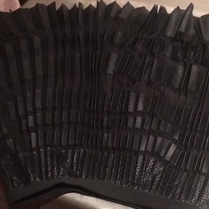Bcbg black pleaded accordion mixed media skirt